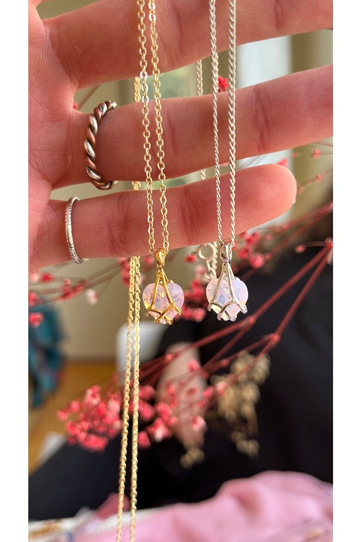 Çelik Barbie Diamond Castle Kalp Kolye