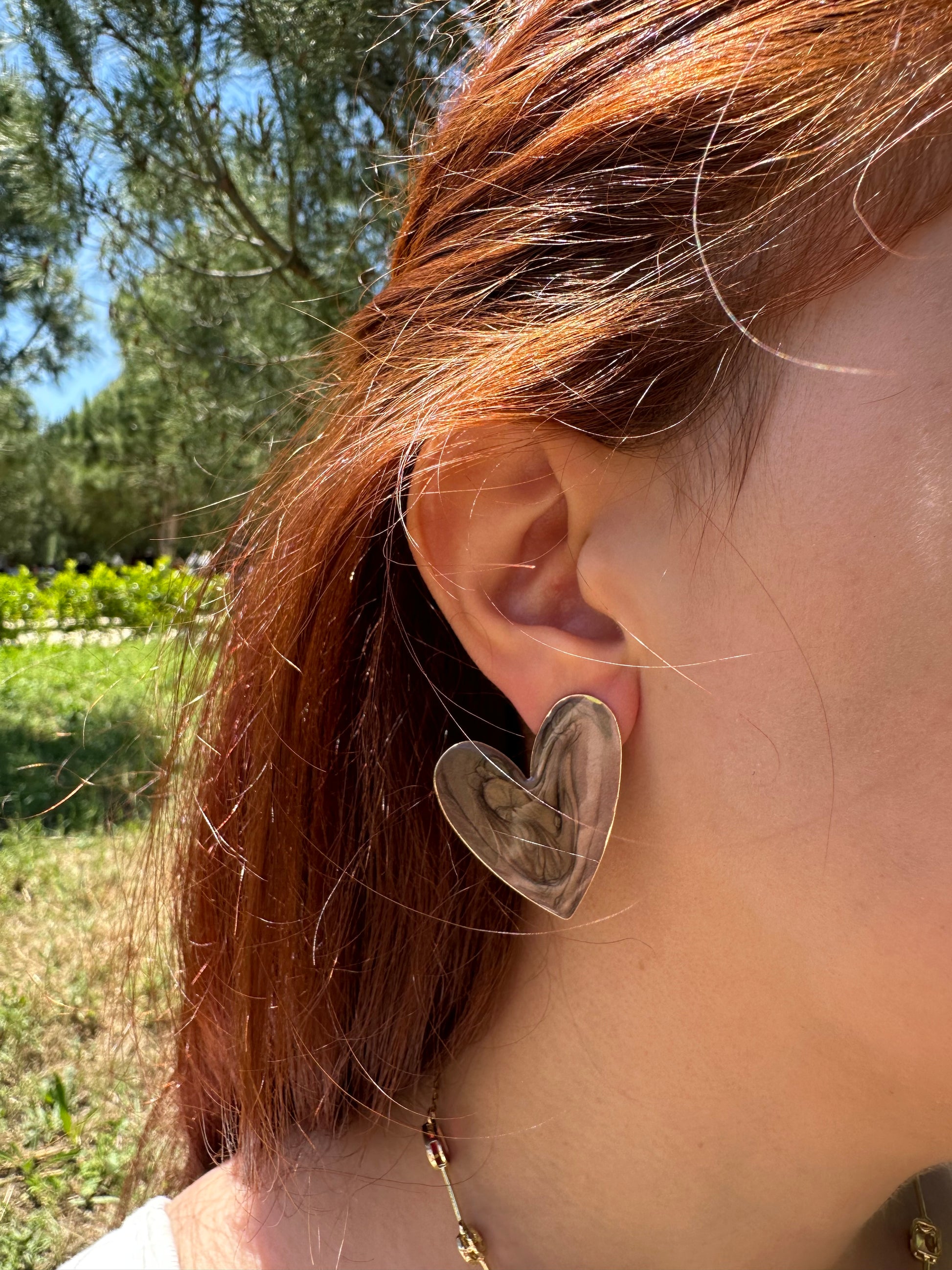 Kahverengi Kalp Küpe