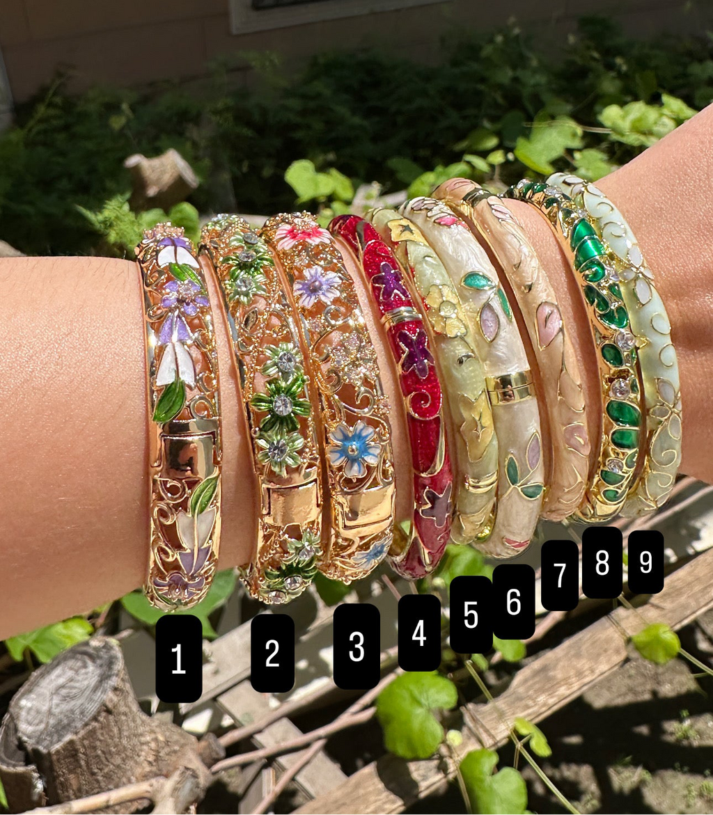 Çiçekli Renkli Mineli Bilezik