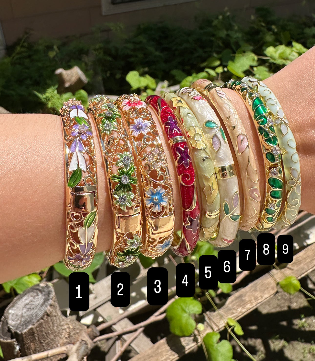 Çiçekli Renkli Mineli Bilezik