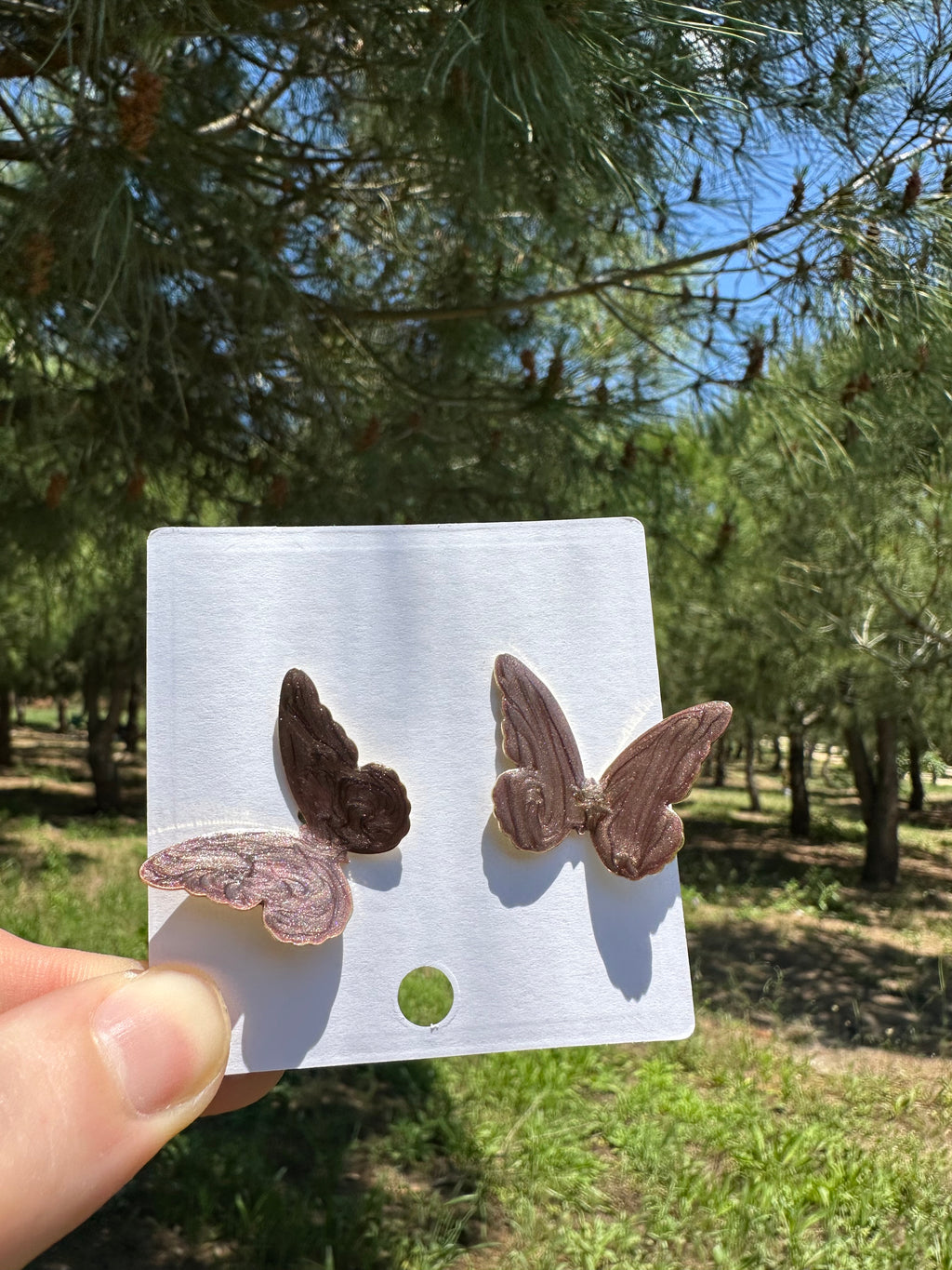 Kahverengi Kelebek Küpe