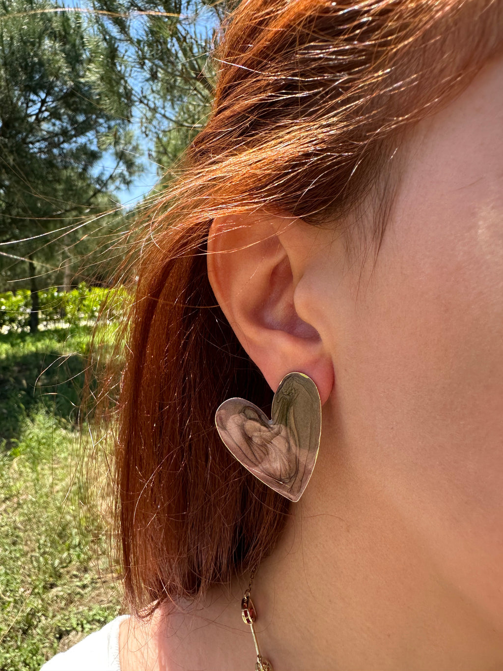 Kahverengi Kalp Küpe