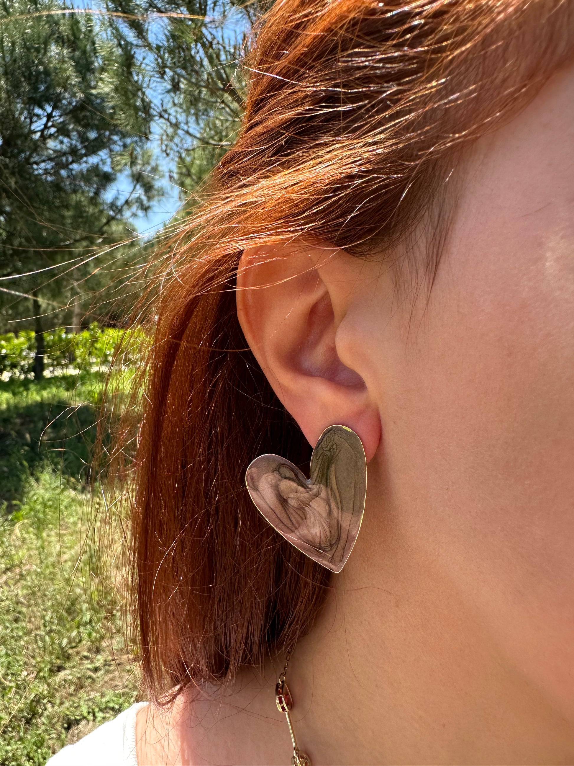 Kahverengi Kalp Küpe