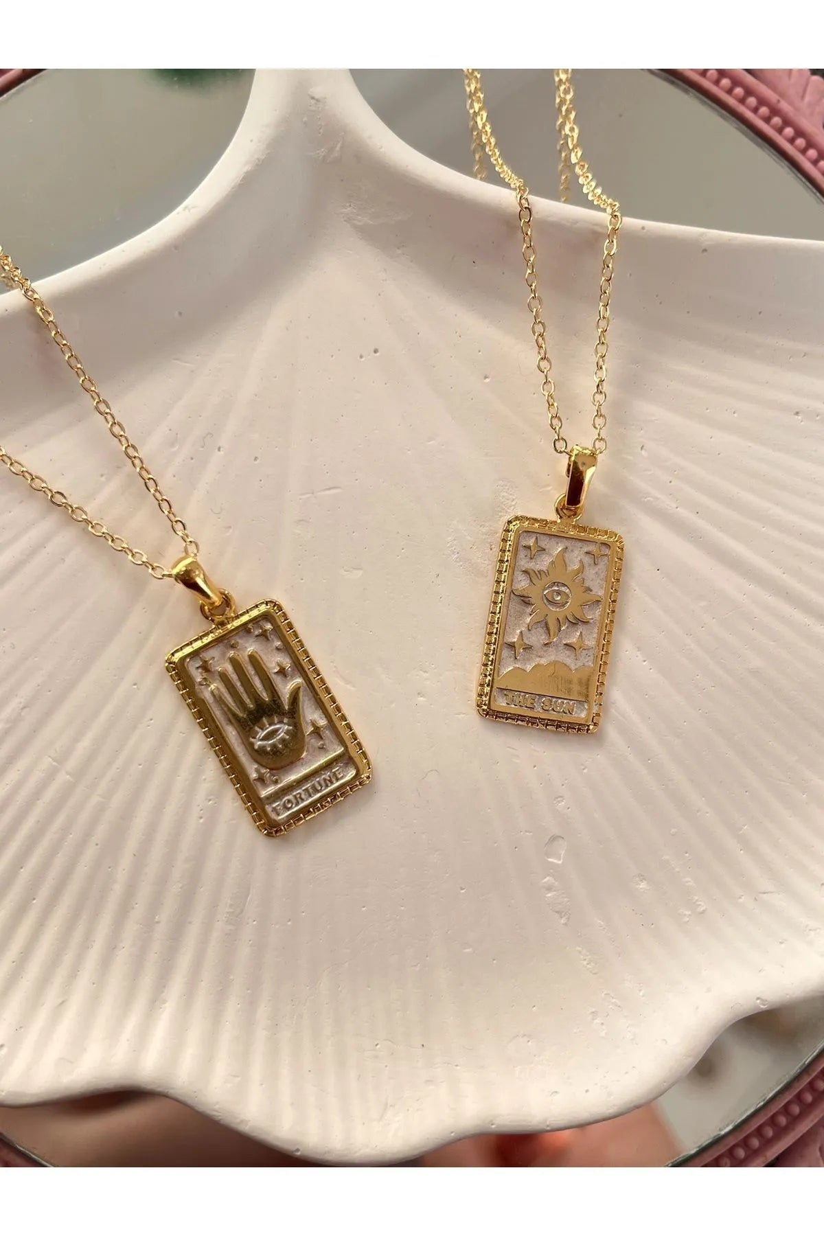 Çelik Zincirli Tarot Kolye