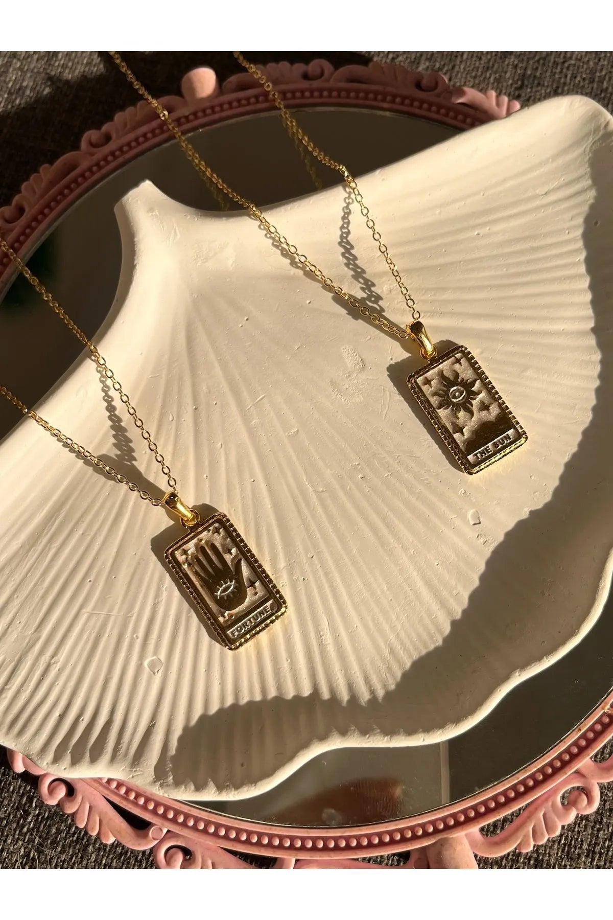 Çelik Zincirli Tarot Kolye