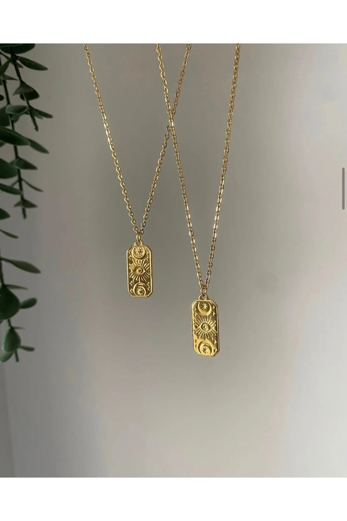 Çelik Dikdörtgen Göz Kolye