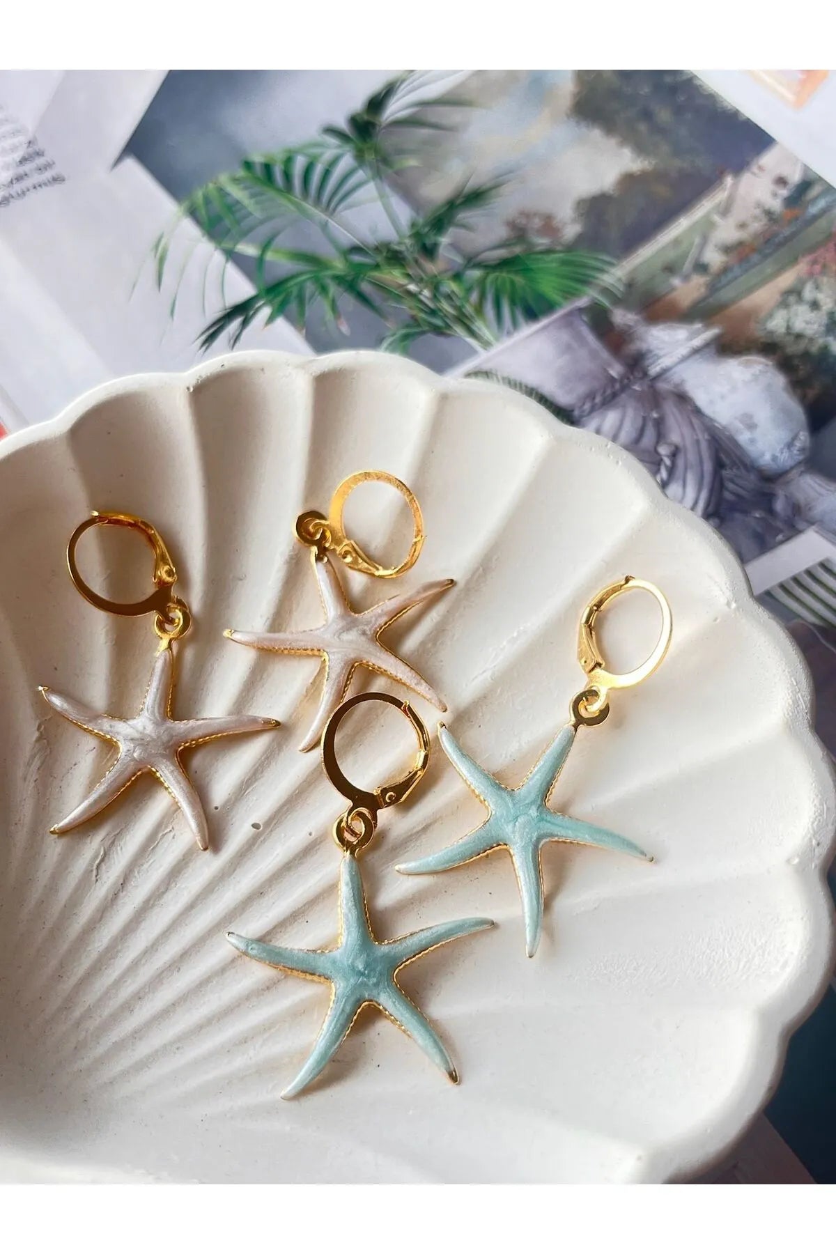 Mineli Deniz Yıldızı Küpe