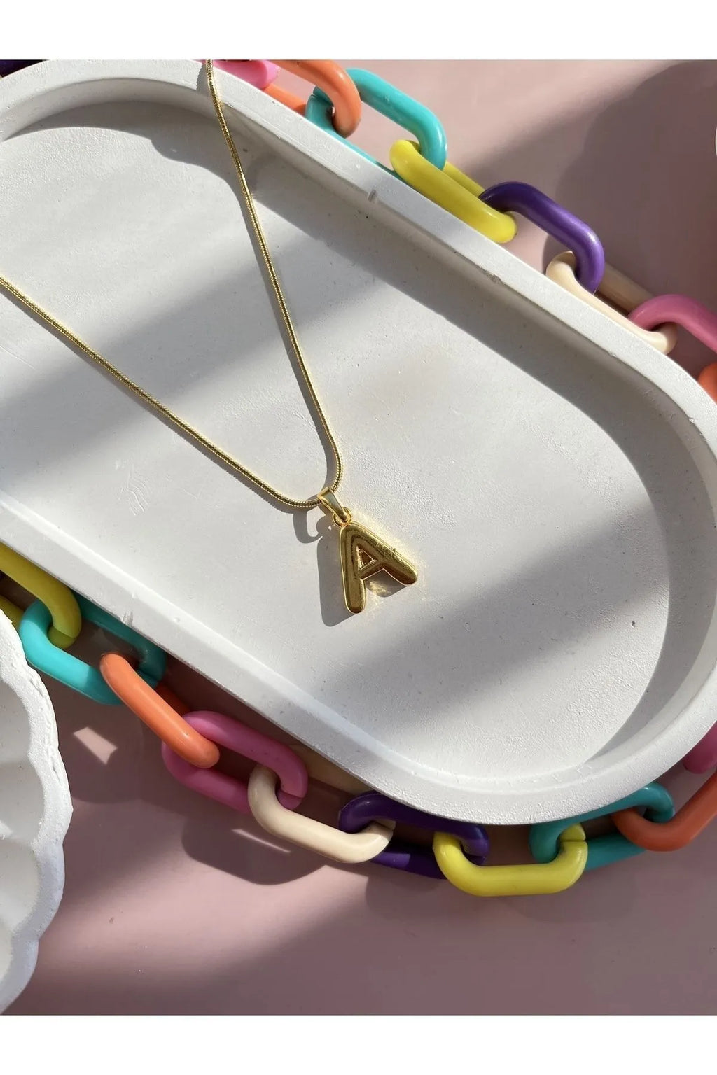 Çelik Bumbble Harf Kolye