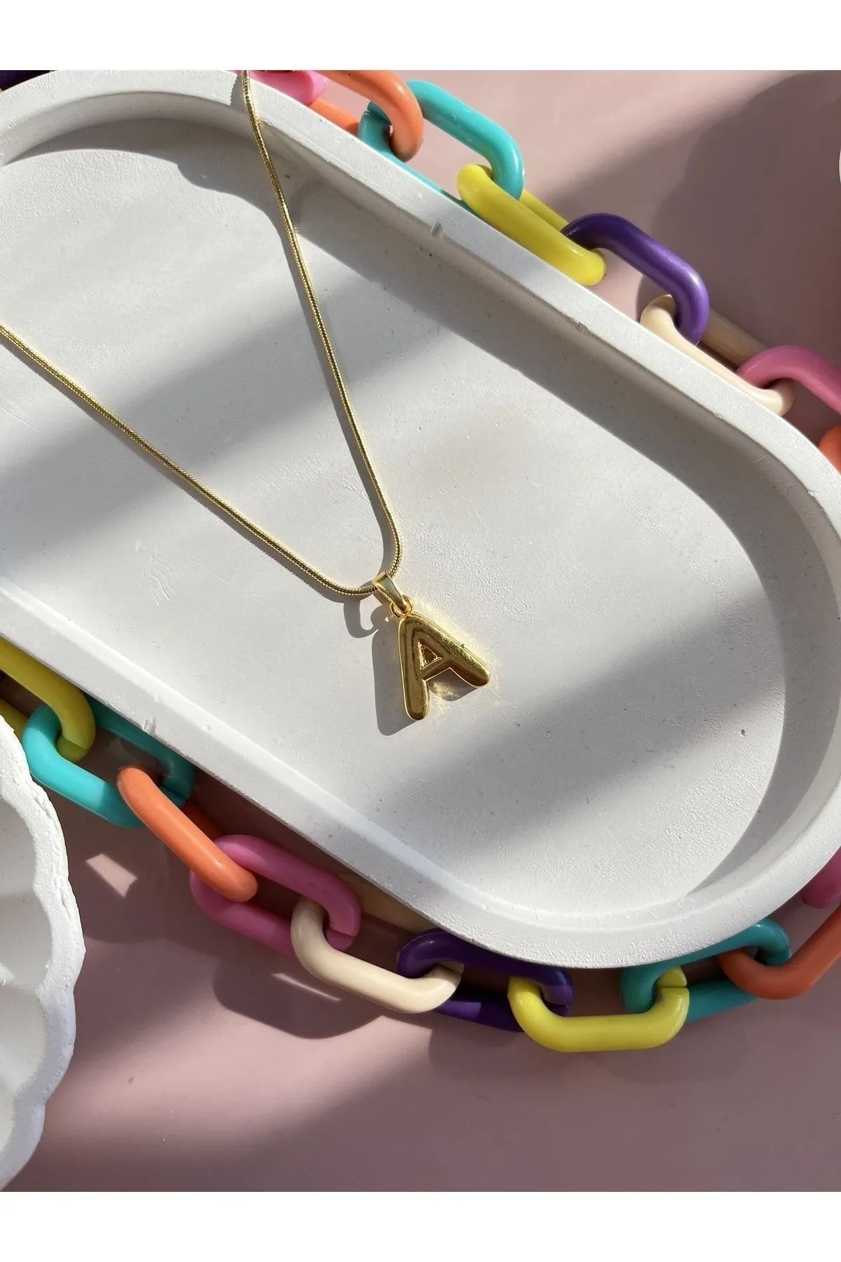 Çelik Bumbble Harf Kolye