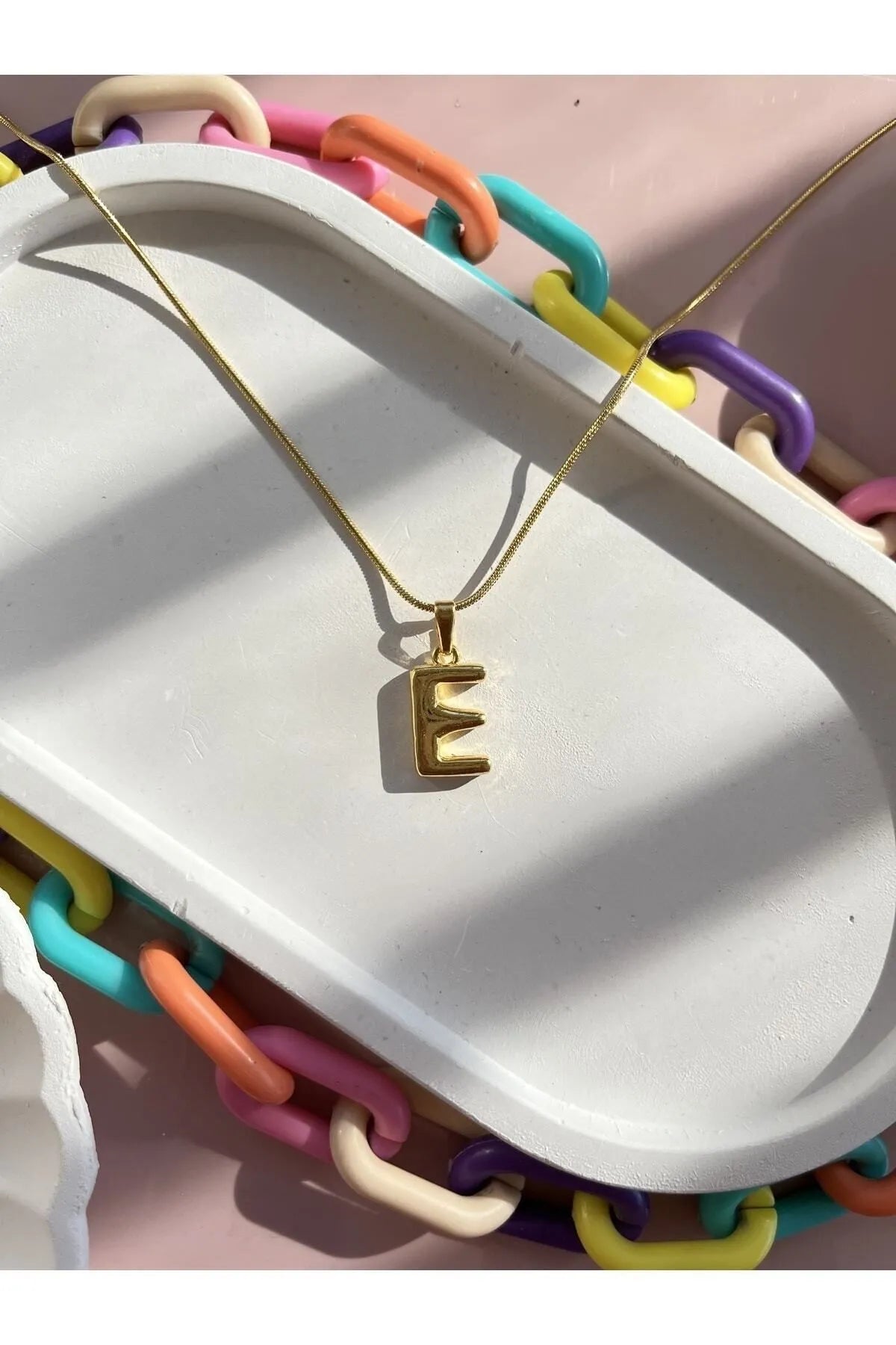 Çelik Bumbble Harf Kolye