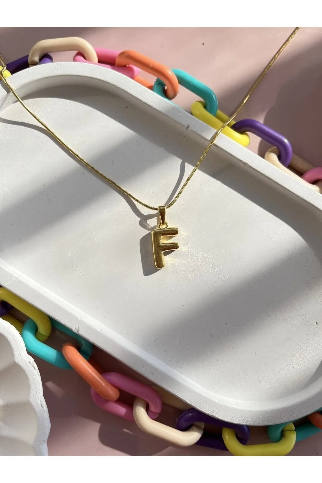 Çelik Bumbble Harf Kolye