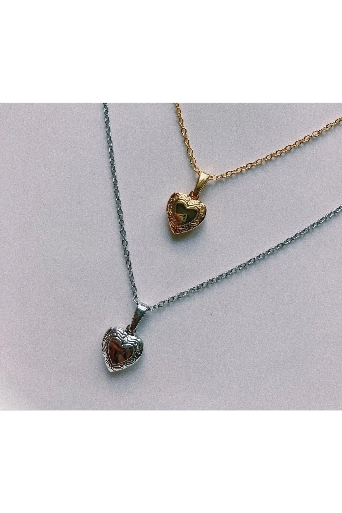 Minimal Açılır Kapanır Kalp Kolye