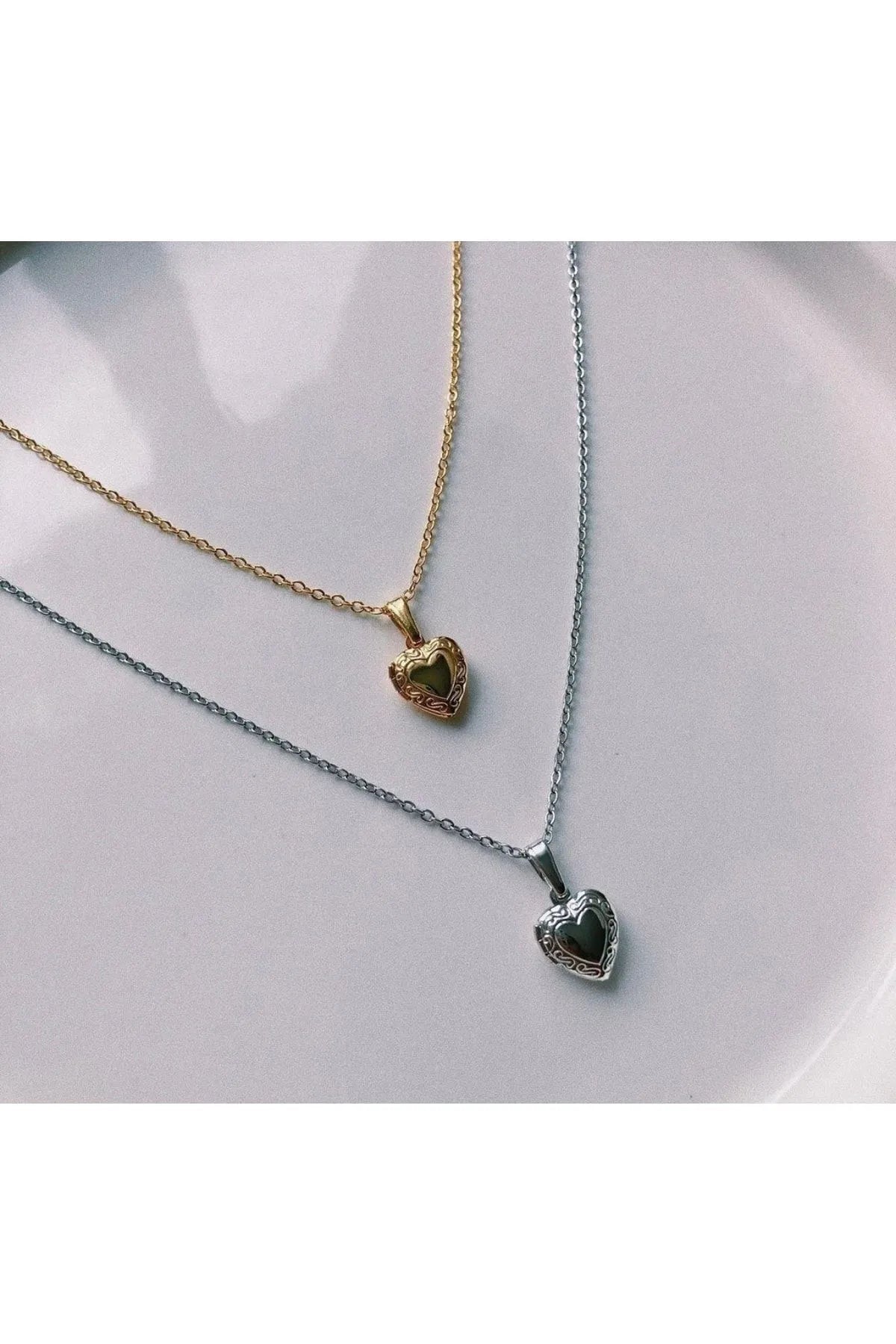 Minimal Açılır Kapanır Kalp Kolye