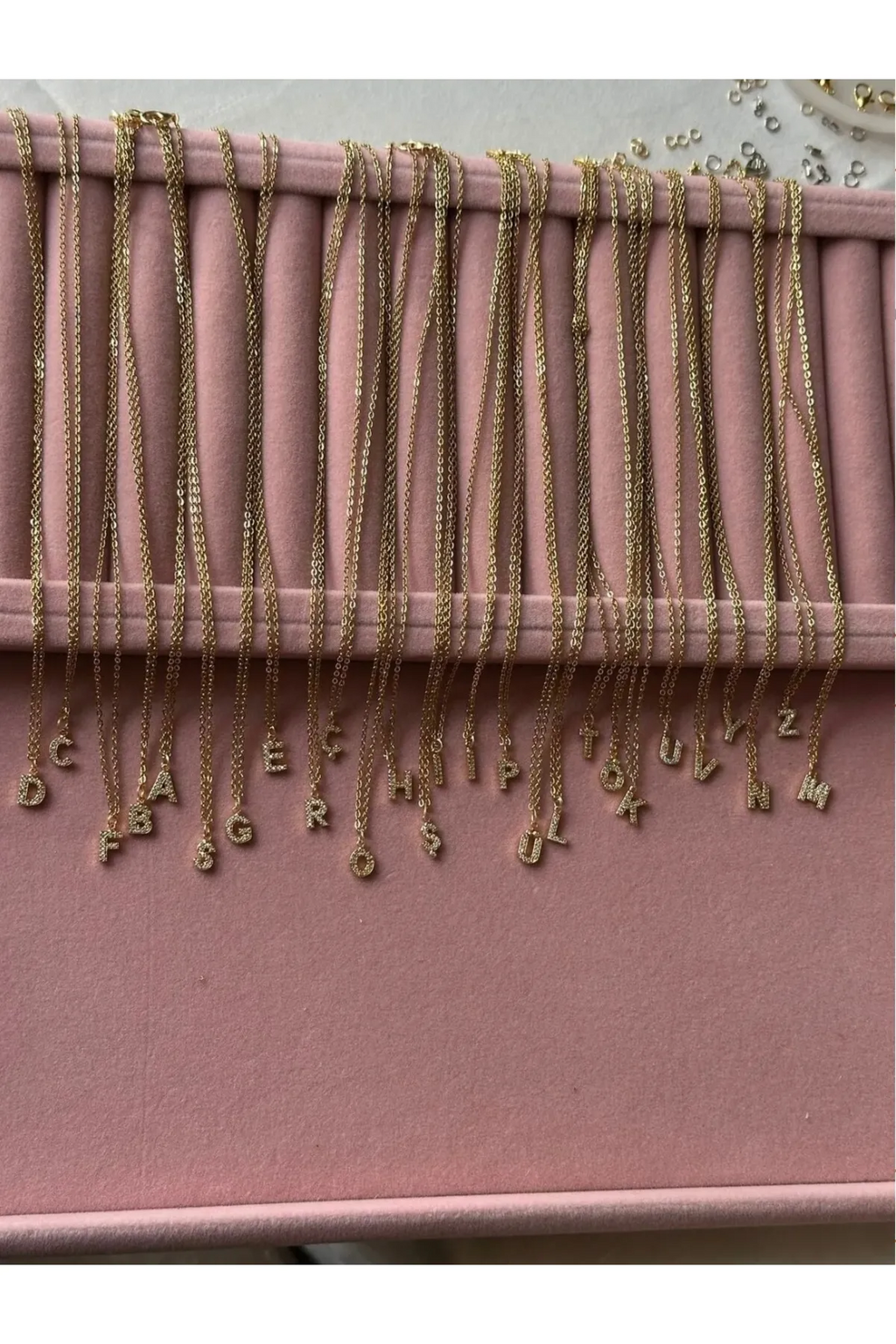 Çelik Zirkon Taşlı Harf Kolye